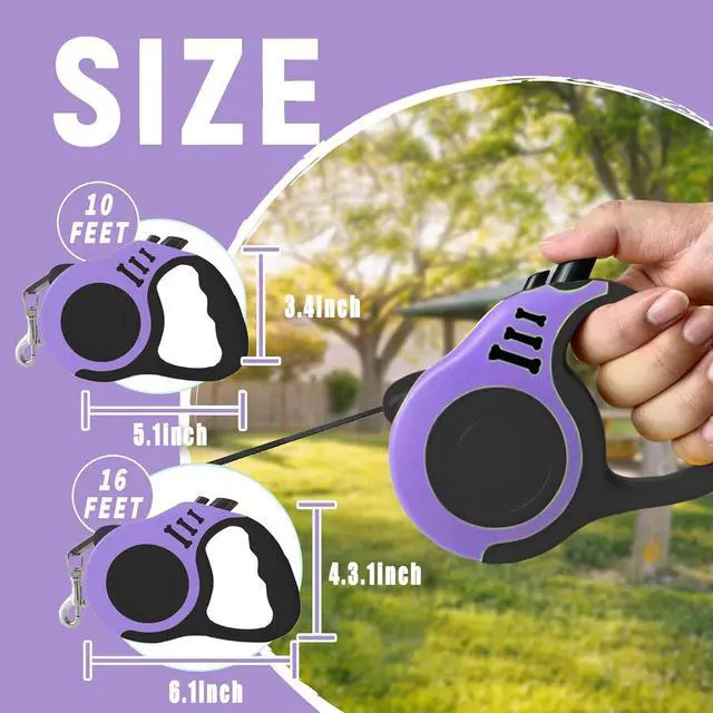 Alt view image 2 of 6 - Retractable Dog Leash Automatic Telescopic Tractor Dog Tape | Pet Tape 10/16 FT Durable and Convenient, with Non-Slip Handle, Suitable for Small and Medium-Sized Dogs