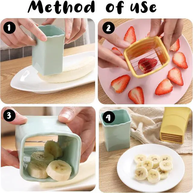 Alt view image 3 of 7 - 2 Pack Cup Slicers Egg, Banana, Strawberry Cutter for Salad
