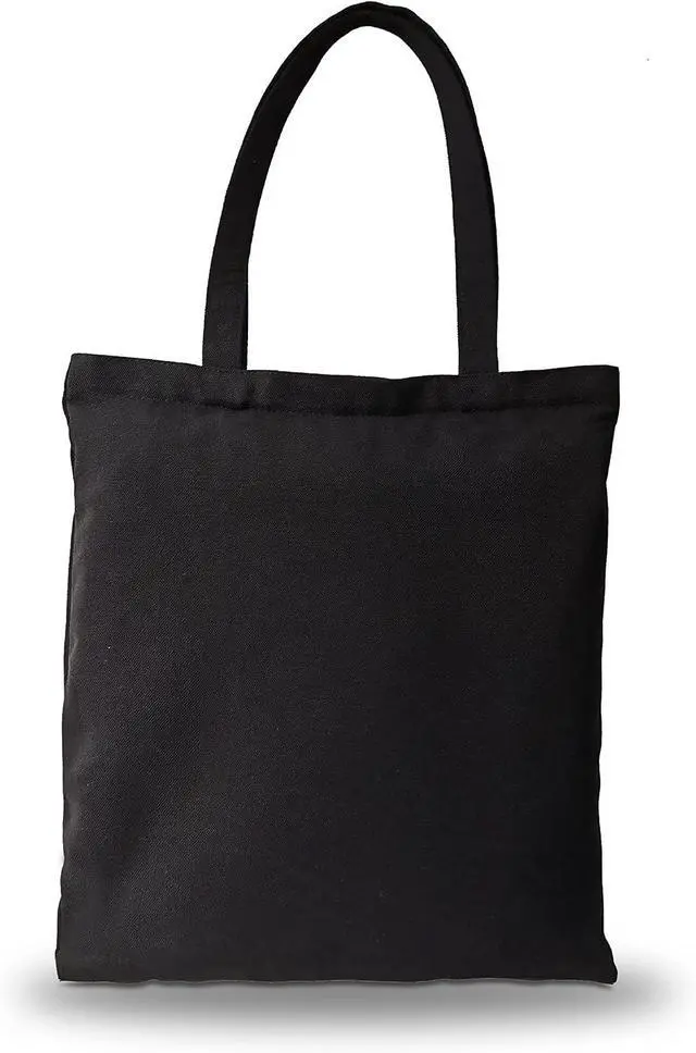 Main image of Canvas Zipper Tote Bag, 14"x16", Black, Plain, Zippered, Bulk