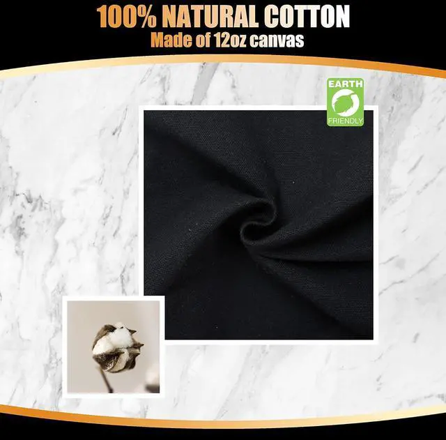 Alt view image 6 of 7 - Canvas Zipper Tote Bag, 14"x16", Black, Plain, Zippered, Bulk