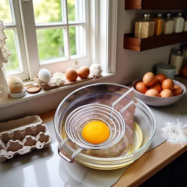 Alt view image 4 of 7 - Silver Egg Separator, Yolk White Separator Tool, Food Grade Stainless Steel Egg Divider Egg Sieve Egg Extractor, Kitchen Gadget Cooking Baking Tool, Dishwasher Safe Specialty Tools