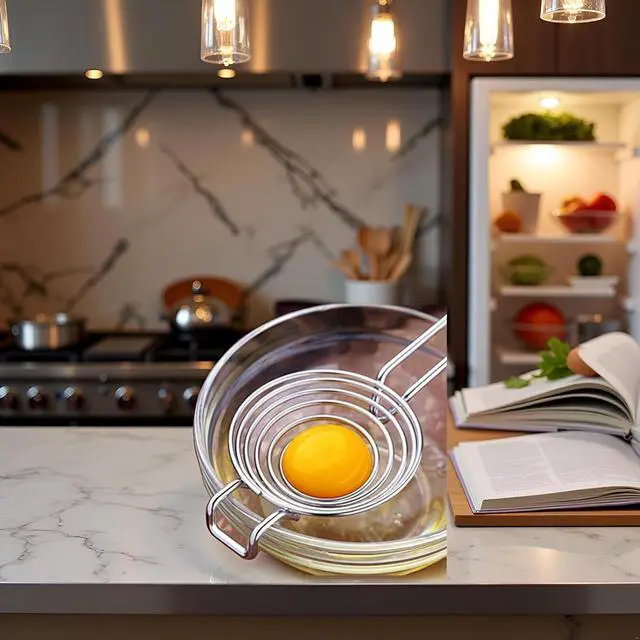 Alt view image 7 of 7 - Silver Egg Separator, Yolk White Separator Tool, Food Grade Stainless Steel Egg Divider Egg Sieve Egg Extractor, Kitchen Gadget Cooking Baking Tool, Dishwasher Safe Specialty Tools