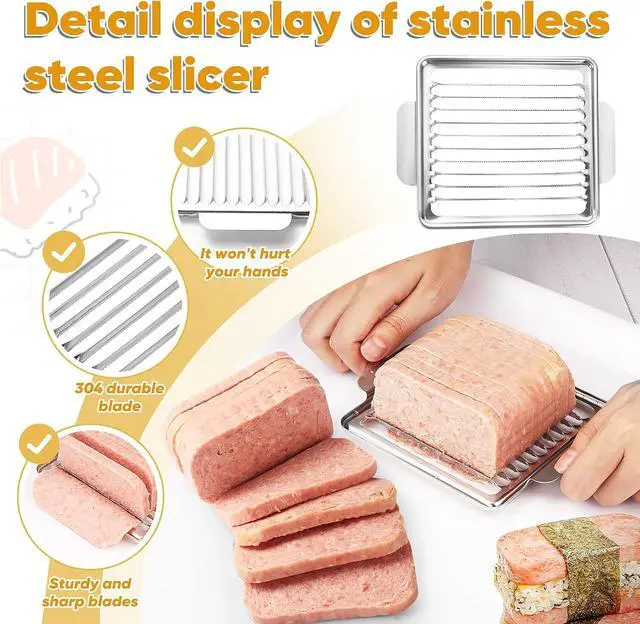 Alt view image 2 of 5 - Luncheon Meat Slicer, 304 Stainless Steel Cutter for SPAM, 10 SlicesSolid and Durable