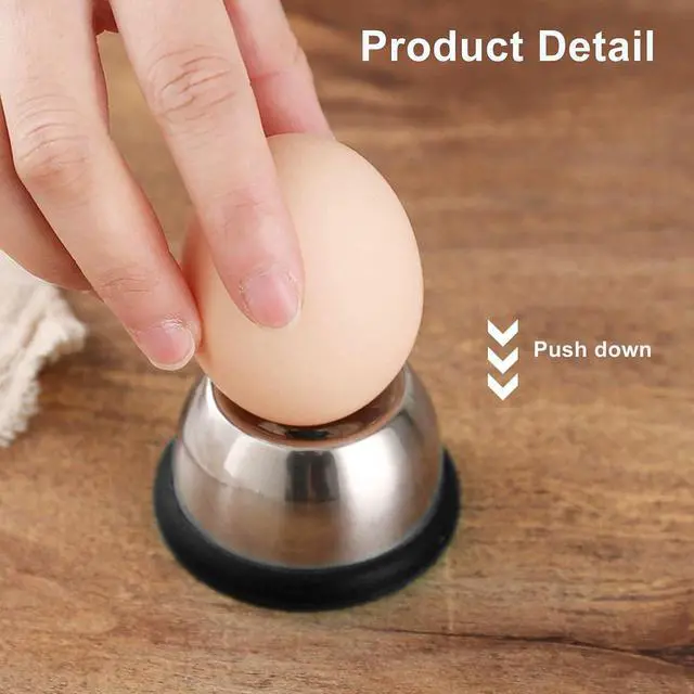 Alt view image 3 of 5 - Black Egg Piercer, Stainless Steel Egg Poker | Heavy Duty, Eggshell Peeler, For Boiling Eggs, For Hard Boiled Eggs