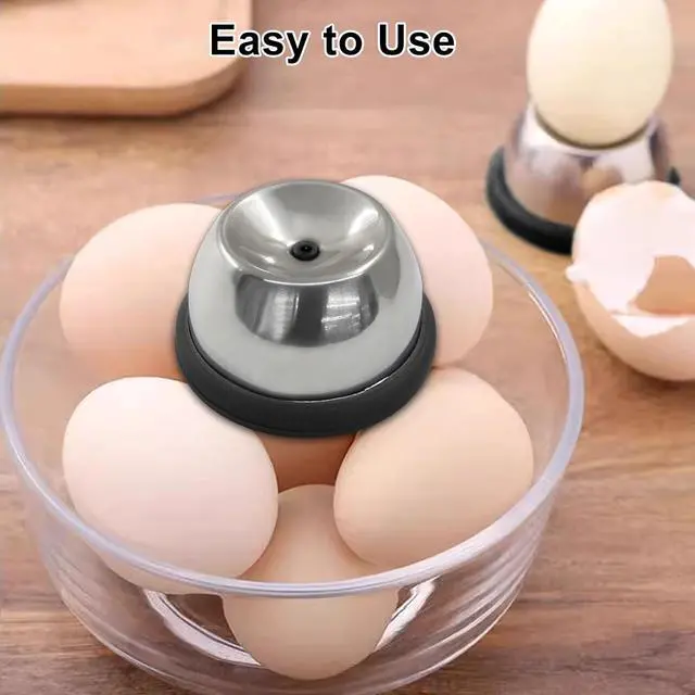 Alt view image 2 of 5 - Black Egg Piercer, Stainless Steel Egg Poker | Heavy Duty, Eggshell Peeler, For Boiling Eggs, For Hard Boiled Eggs
