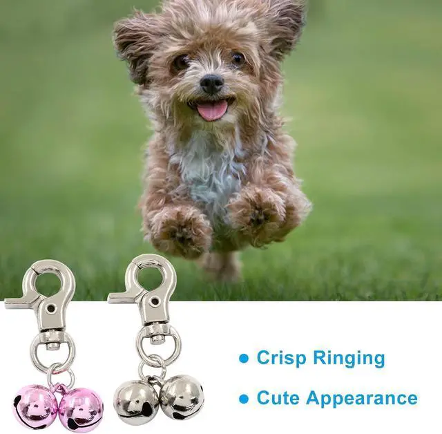 Alt view image 2 of 4 - Waziaqoc Bells for Cat Collars, Silver & Pink, 2 PCS | Dog Pendant Bells, Pet Jingle Bells, Training Charm Pendant, Jewelry Accessories for Collar Necklace