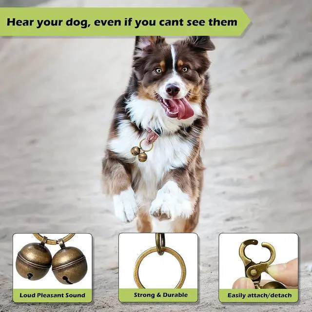 Alt view image 4 of 6 - Cat & Dog Collar Bell, Pack of 2, Extra Loud Dog Bell for Pet Tracking & Saving Wildlife, Birds, Durable Iron Split Ring & Lobster Bell Clip