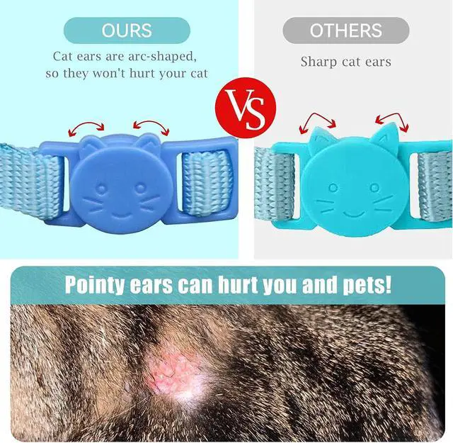 Alt view image 2 of 7 - 12 PCS Breakaway Cat Collars with Bell Colorful Soft Safety Buckle Cat Collars Adjustable Breakaway Kitten Collars Safety Collars for Cats