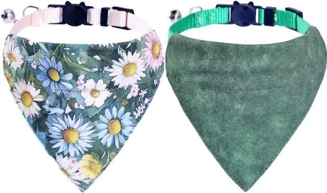 Main image of Cat Collars Breakaway with Bandana Bell Flower Pet Kitten Adjustable