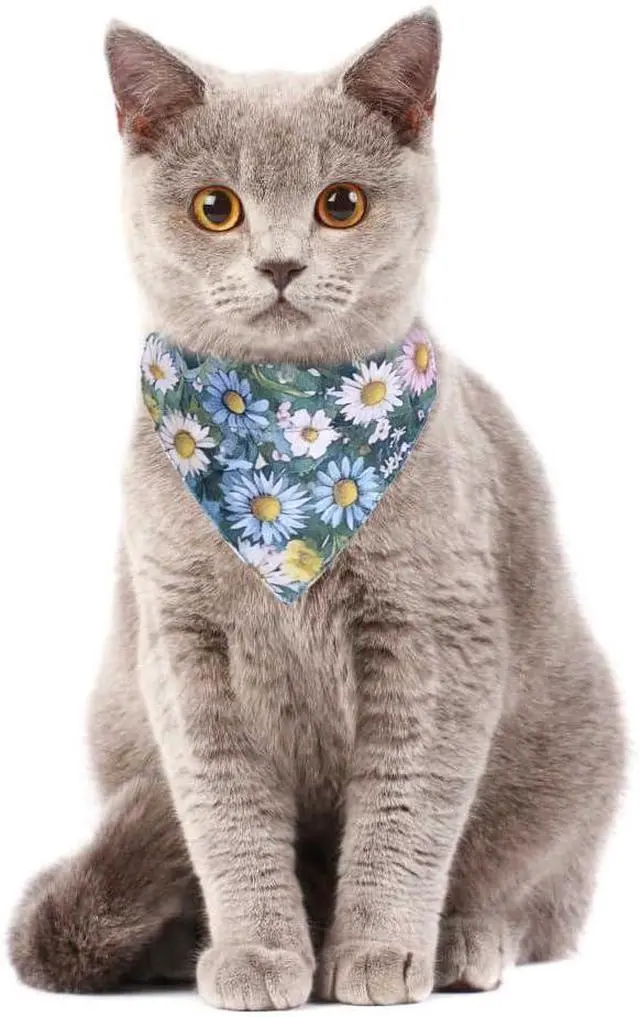 Alt view image 4 of 4 - Cat Collars Breakaway with Bandana Bell Flower Pet Kitten Adjustable