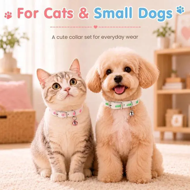 Alt view image 5 of 7 - PATKAW 3Pcs Glowing Cat Dog Collar with Bell Light up Puppy Collar Adjustable Fluorescent Pet Safety Collar Pet Grooming Accessories for Small Medium Dogs Cats Kitten