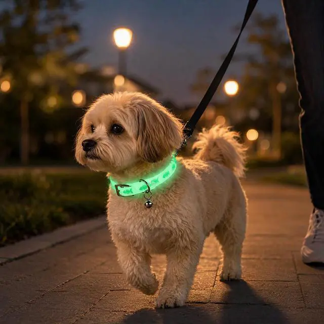 Alt view image 7 of 7 - PATKAW 3Pcs Glowing Cat Dog Collar with Bell Light up Puppy Collar Adjustable Fluorescent Pet Safety Collar Pet Grooming Accessories for Small Medium Dogs Cats Kitten