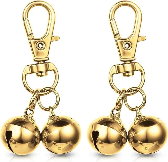 Main image of 2 Pcs Bells for Dog Collars Mini Dog Collar Bell Pet Pendant Accessories Dogs Training Bell Collar Gold Training Collars Charm for Dogs and Cats