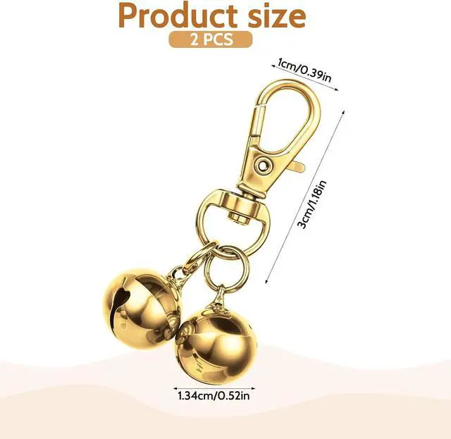 Alt view image 2 of 7 - 2 Pcs Bells for Dog Collars Mini Dog Collar Bell Pet Pendant Accessories Dogs Training Bell Collar Gold Training Collars Charm for Dogs and Cats