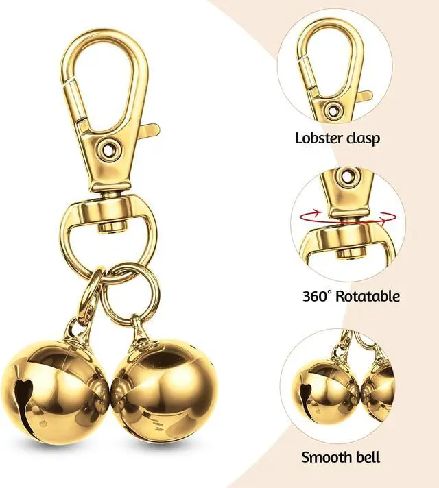 Alt view image 3 of 7 - 2 Pcs Bells for Dog Collars Mini Dog Collar Bell Pet Pendant Accessories Dogs Training Bell Collar Gold Training Collars Charm for Dogs and Cats