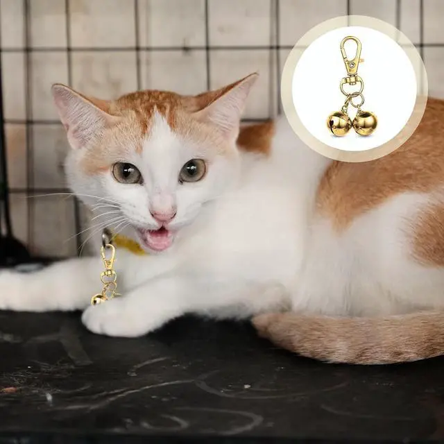 Alt view image 5 of 7 - 2 Pcs Bells for Dog Collars Mini Dog Collar Bell Pet Pendant Accessories Dogs Training Bell Collar Gold Training Collars Charm for Dogs and Cats