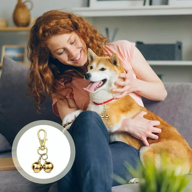 Alt view image 6 of 7 - 2 Pcs Bells for Dog Collars Mini Dog Collar Bell Pet Pendant Accessories Dogs Training Bell Collar Gold Training Collars Charm for Dogs and Cats