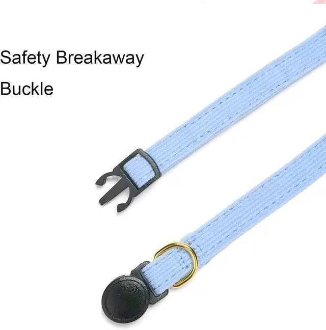 Alt view image 4 of 7 - Breakaway Cat Collar with Bow Tie and Bell Adjustable Soft Corduroy Kitten Collars for Girl Boy Cats