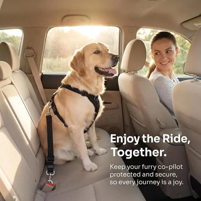 Alt view image 3 of 7 - BLMHTWO Dog Seat Belt, 3PCS Adjustable Dog Car Harness Dog Seatbelt Durable Nylon Retractable Pet Seat Belt Dog Accessories Leash Leads Car Vehicle Seatbelt for Dogs Cats and Pets
