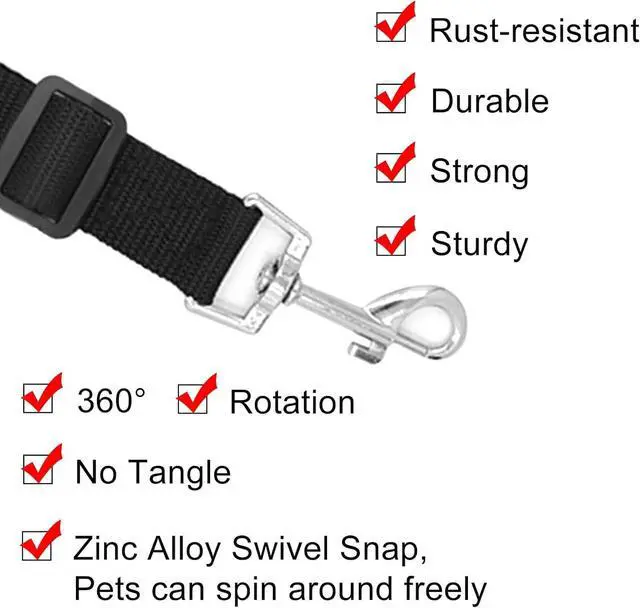 Alt view image 6 of 7 - BLMHTWO Dog Seat Belt, 3PCS Adjustable Dog Car Harness Dog Seatbelt Durable Nylon Retractable Pet Seat Belt Dog Accessories Leash Leads Car Vehicle Seatbelt for Dogs Cats and Pets