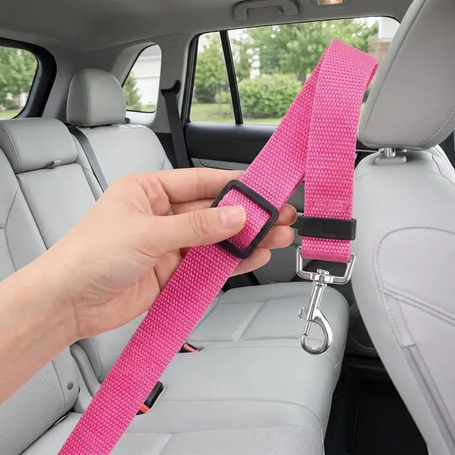 Alt view image 5 of 7 - BLMHTWO Dog Seat Belt, 3PCS Adjustable Dog Car Harness Dog Seatbelt Durable Nylon Retractable Pet Seat Belt Dog Accessories Leash Leads Car Vehicle Seatbelt for Dogs Cats and Pets