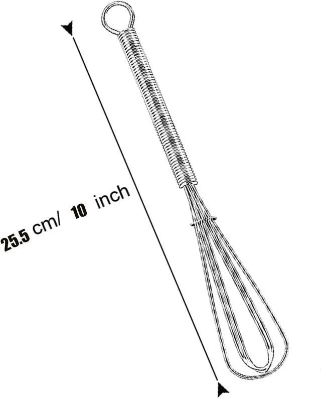 Alt view image 2 of 6 - Mini Whisks Stainless Steel 6pcs, 10 Inch, Endurance Egg Beater, with Hanging Hooks for Beating Eggs,Blending Ingredients,Mixing Sauces