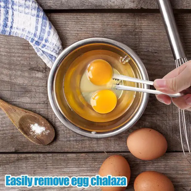 Alt view image 5 of 7 - 4pcs Egg Chalaza Remover Tongs, 5.98 Inch Toothed Stainless Steel Eggshell Fragment Membrane Cracker Separators Multipurpose Kitchen Separation Tool for Food Cooking Pastry Cake Bakers Chefs(Silver)