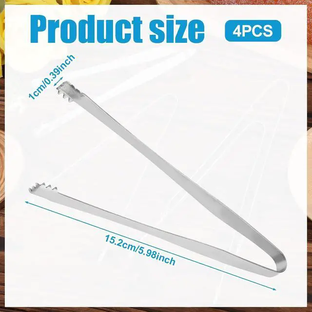 Alt view image 2 of 7 - 4pcs Egg Chalaza Remover Tongs, 5.98 Inch Toothed Stainless Steel Eggshell Fragment Membrane Cracker Separators Multipurpose Kitchen Separation Tool for Food Cooking Pastry Cake Bakers Chefs(Silver)