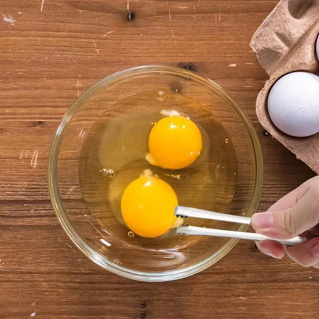 Alt view image 7 of 7 - 4pcs Egg Chalaza Remover Tongs, 5.98 Inch Toothed Stainless Steel Eggshell Fragment Membrane Cracker Separators Multipurpose Kitchen Separation Tool for Food Cooking Pastry Cake Bakers Chefs(Silver)