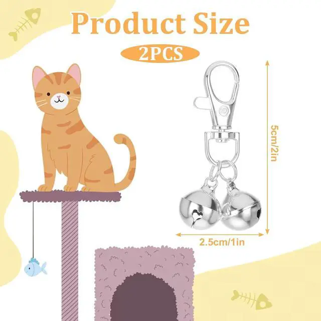 Alt view image 2 of 7 - JJUNW 2 Pcs Mini Dog Collar Bells, Cat Bell, Silver Pet Pendant Accessories for Training, Loud Charms for Dogs and Cats