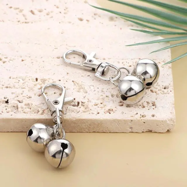 Alt view image 7 of 7 - JJUNW 2 Pcs Mini Dog Collar Bells, Cat Bell, Silver Pet Pendant Accessories for Training, Loud Charms for Dogs and Cats