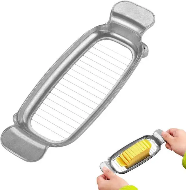 Main image of Butter & Cheese Slice Cutter Stainless Steel Multipurpose Butter and Cheese Cutter Slicer with Ergonomic handle Portable Grip for block cheese, Fruit Baking