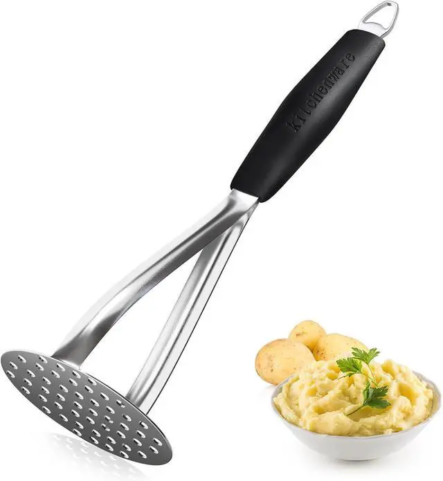 Main image of Joyoldelf Heavy Duty Stainless Steel Potato Masher, Professional Integrated Masher Kitchen Tool & Food Masher/Potato Smasher with Silicone Handle, Perfect for Bean, Vegetable, Fruits, Avocado, Meat