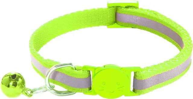 Alt view image 4 of 5 - 2 Pack Cat Collars - Reflective, Breakaway Design with Bells, Adjustable from 7.5 to 12.5 Inches, Ideal Kitten Collar for Both Girls & Boys (Fluorescent Green)