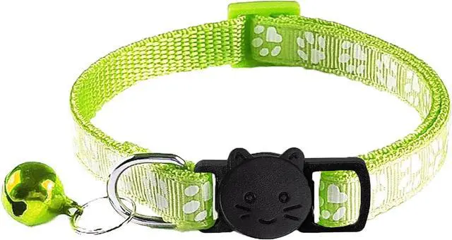 Alt view image 3 of 5 - 2 Pack Cat Collars - Reflective, Breakaway Design with Bells, Adjustable from 7.5 to 12.5 Inches, Ideal Kitten Collar for Both Girls & Boys (Fluorescent Green)