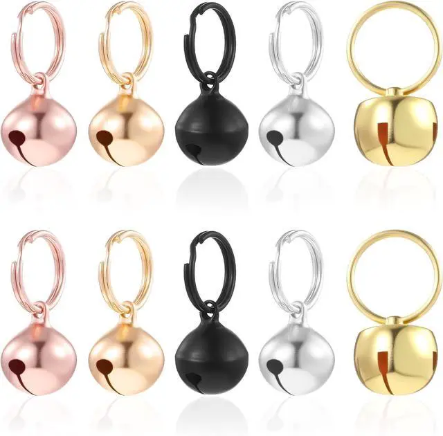 Main image of 10 Pcs Bell for Dog Collar, 1/2 Inch Small Bell for Dog Collar for Puppy Collars, Secure Attachment, Clear Ringing Sound