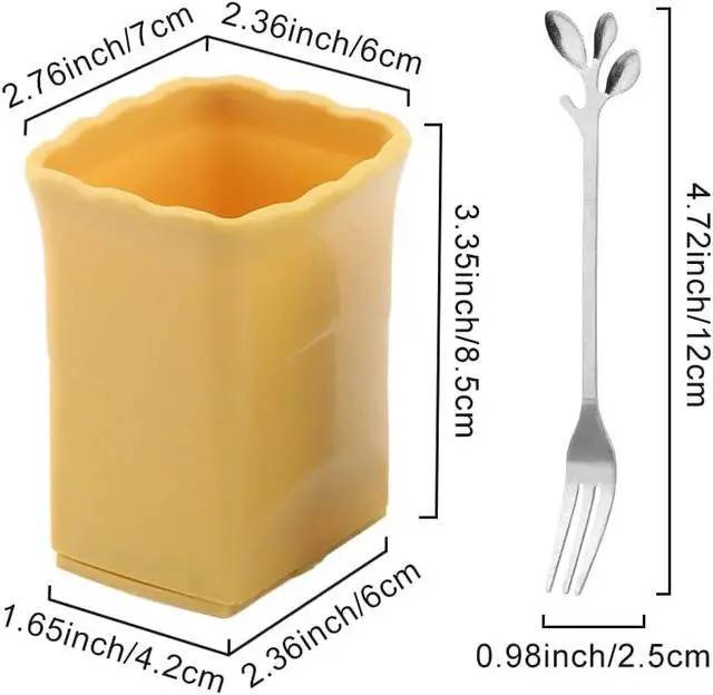 Alt view image 2 of 7 - 3Pcs Strawberry Slicer Cup with 2 Forks, Fruit Slicer Cup for Strawberry Egg Banana Mushroom Cucumber Kiwi and Veggie Salad Speed Cutter (SIZE:5pcs)