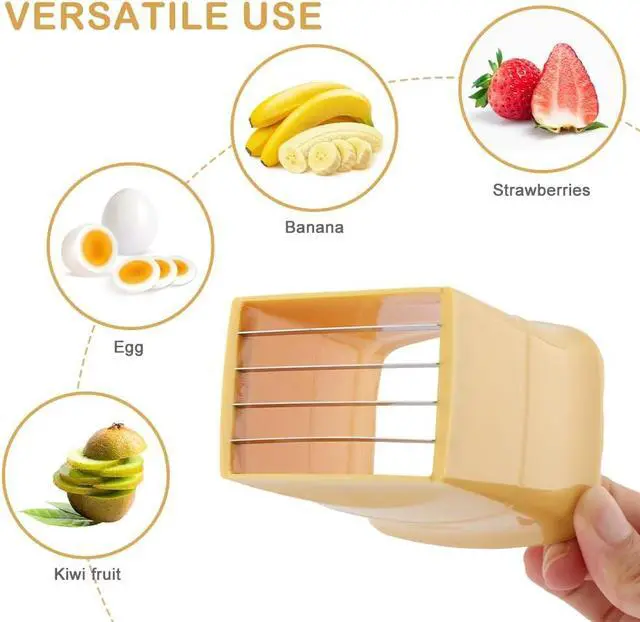 Alt view image 3 of 7 - 3Pcs Strawberry Slicer Cup with 2 Forks, Fruit Slicer Cup for Strawberry Egg Banana Mushroom Cucumber Kiwi and Veggie Salad Speed Cutter (SIZE:5pcs)