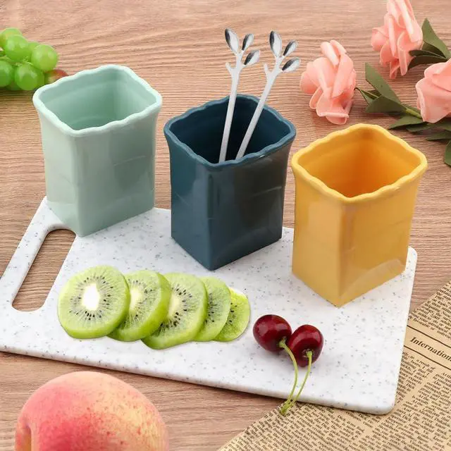 Alt view image 7 of 7 - 3Pcs Strawberry Slicer Cup with 2 Forks, Fruit Slicer Cup for Strawberry Egg Banana Mushroom Cucumber Kiwi and Veggie Salad Speed Cutter (SIZE:5pcs)
