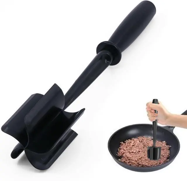 Main image of Meat Chopper, 5 Curve Blades Ground Beef Smasher, Heat Resistant Hamburger Smasher Tool, Nylon Potato Masher Utensil, Ground Meat Chopper, Meat Separator Tool for Hamburger, Non Stick Mix Chopper