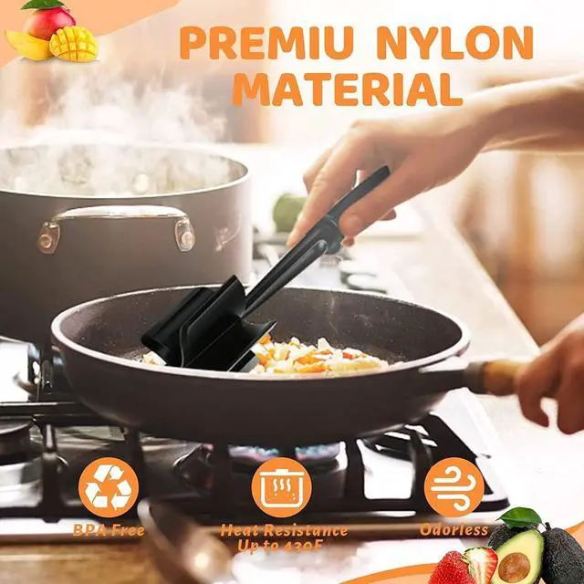 Alt view image 5 of 7 - Meat Chopper, Hamburger Chopper, Potato Masher-Professional Multifunctional Heat Resistant Nylon Ground Beef Smasher Kitchen Tools And Gadgets, Safe For Non-Stick Cookware