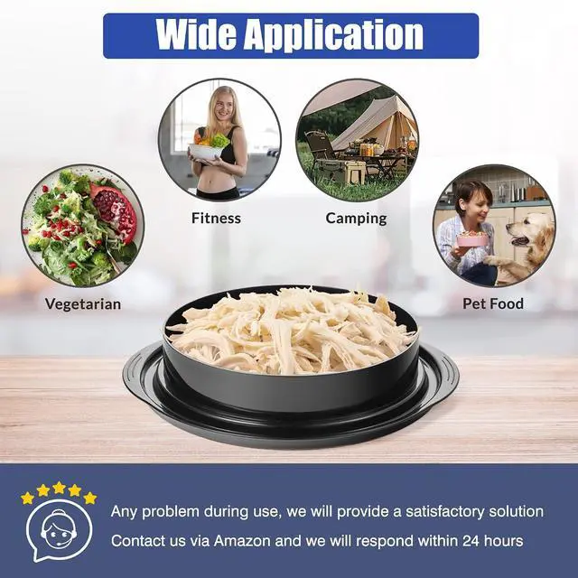 Alt view image 6 of 7 - Chicken Shredder Tool Twist, Food-Grade Meat Shredder, Black | 2026 Pro, Visible Lid, Strong Anti-Slip Base, Ergonomic Handle, Chicken Breast Shredder, Suitable for Pork Beef Chicken