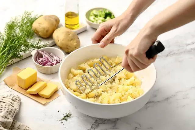 Alt view image 7 of 7 - Spring Chef Stainless Steel Potato Masher, Heavy Duty Mashed Potato Smasher | Fruit & Food Smasher For Avocado, Banana, Eggs - Bean Smasher Tool - Durable Metal Mashing Kitchen Tool, Dishwasher Safe