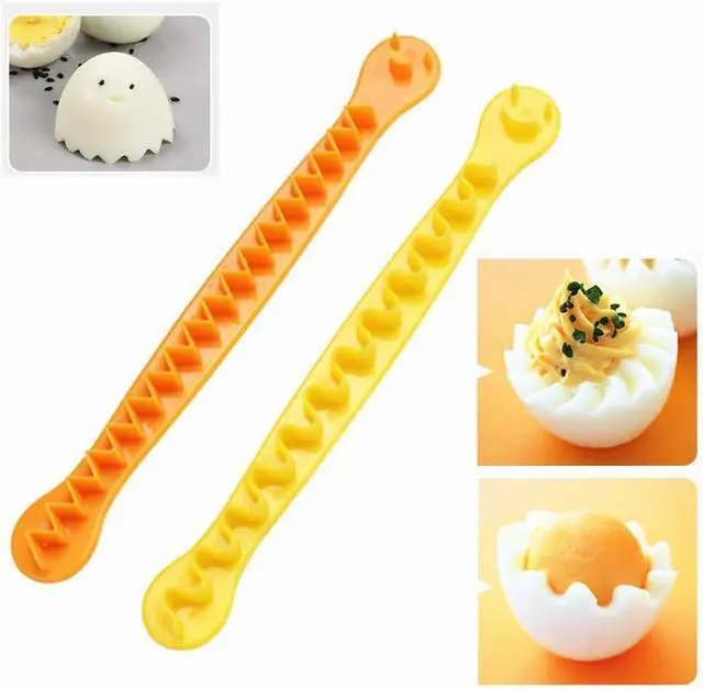 Main image of 2 Pieces Egg Slicer,Egg Cutter,Egg Cutter for Hard Boiled Eggs,Cute Shape for Children's Bento Lunch Dishwasher Safe and Easy to Clean 2 Slicing Styles