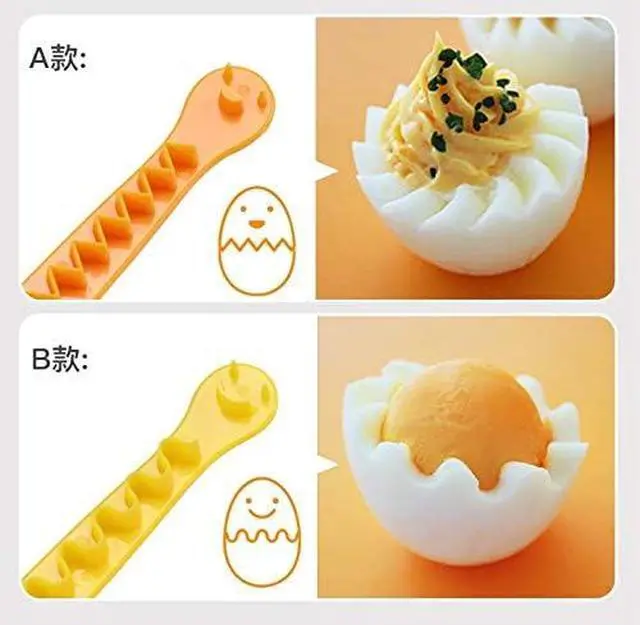 Alt view image 4 of 5 - 2 Pieces Egg Slicer,Egg Cutter,Egg Cutter for Hard Boiled Eggs,Cute Shape for Children's Bento Lunch Dishwasher Safe and Easy to Clean 2 Slicing Styles