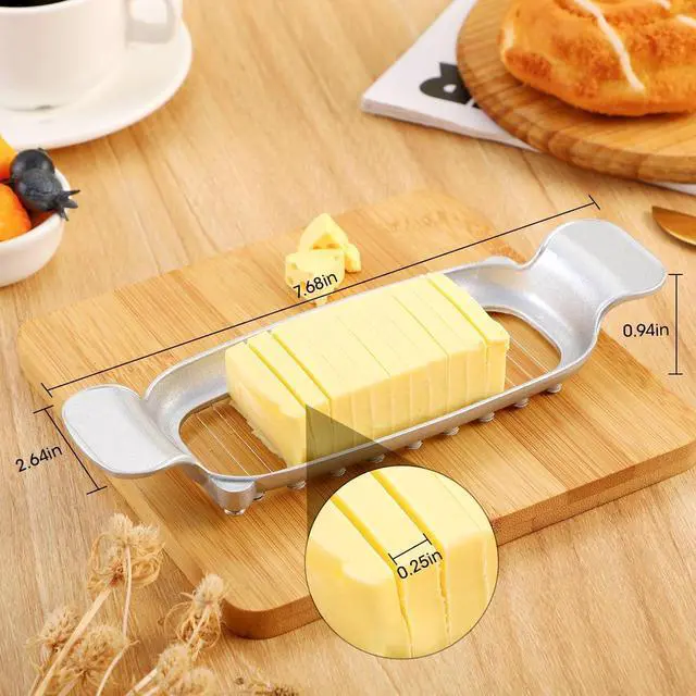 Alt view image 2 of 7 - Stainless Steel Butter Slicer, Cheese Cutter with Ergonomic Handle | Stainless steel wire, for butter,cheese,egg&fruit cutting, ergonomic handle, easy slicing, kitchen food tool, cheese slicer
