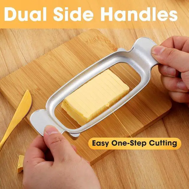 Alt view image 5 of 7 - Stainless Steel Butter Slicer, Cheese Cutter with Ergonomic Handle | Stainless steel wire, for butter,cheese,egg&fruit cutting, ergonomic handle, easy slicing, kitchen food tool, cheese slicer