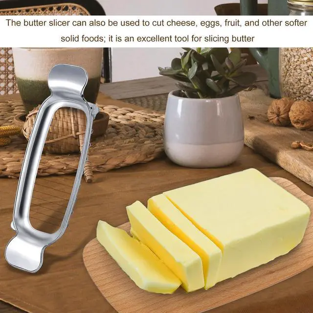 Alt view image 6 of 7 - Stainless Steel Butter Slicer, Cheese Cutter with Ergonomic Handle | Stainless steel wire, for butter,cheese,egg&fruit cutting, ergonomic handle, easy slicing, kitchen food tool, cheese slicer
