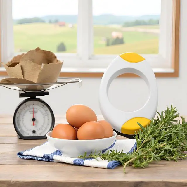 Alt view image 2 of 7 - Yellow Egg Shell Opener Egg Topper Cutter Egg Cracker Separator for Quickly Cutting Off The Tops of Eggs Egg Shell Scissors Opener Kitchen Gadgets Tools Egg Separators Specialty Tools and Gadgets