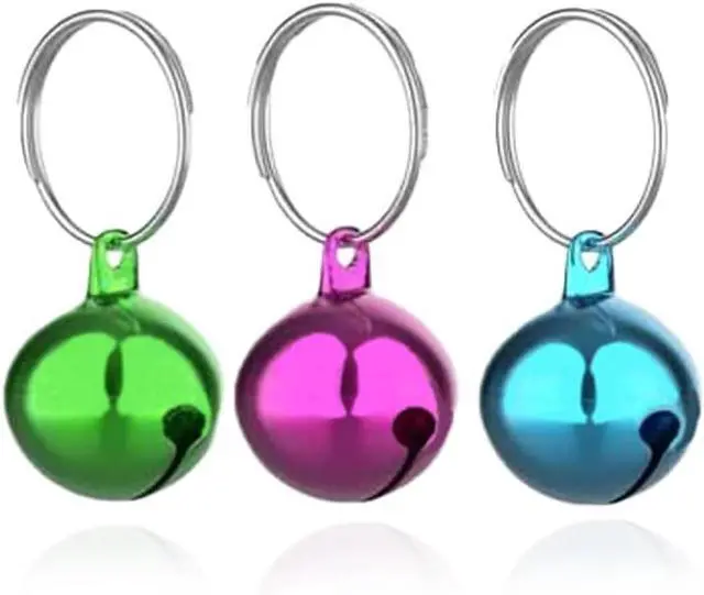 Main image of SKYPIA Round Dog Bells Dog Charm Bells Pet Pendant, 3 PCS Anti-Lost Training Bells for Collars, Suitable for Pet Pendant Accessories,1/2-Inch, Random